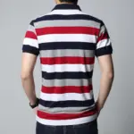 2024-New-Arrival-T-shirt-Men-Stripe-Lapel-Shirt-Slim-Fit-Men-Men-s-Casual-T