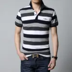 2024-New-Arrival-T-shirt-Men-Stripe-Lapel-Shirt-Slim-Fit-Men-Men-s-Casual-T