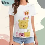 Disney-Winnie-Pooh-Women-s-T-shirt-Summer-2024-Street-Wear-Woman-Clothing-Tshirt-Top-Short