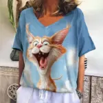 Funny-Cat-Printed-Women-s-T-Shirts-Harajuku-Animal-V-Neck-Woman-Clothing-Oversize-Top-Casual