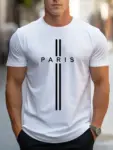 Men-s-100-pure-cotton-summer-loose-fitting-oversized-Paris-print-casual-slim-fit-round-neck