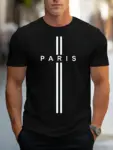 Men-s-100-pure-cotton-summer-loose-fitting-oversized-Paris-print-casual-slim-fit-round-neck