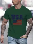 Men-s-Summer-Loose-Fit-100-Cotton-USA-Pattern-Printed-Round-Neck-Short-Sleeve-T-shirt